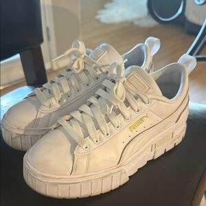 Puma White Chunky Platform Sneakers
